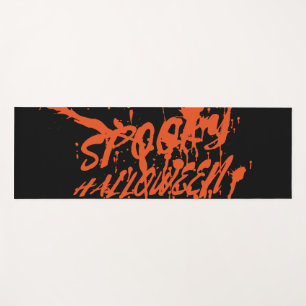 Tapis De Yoga Éffrayant Halloween Splash Rétro Rouge Orange Horr