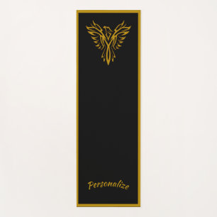 Tapis De Yoga Elégant Black Gold Phoenix Rising Zen Yoga Namast