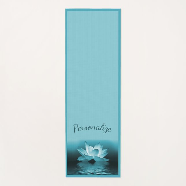 Tapis De Yoga Elégant bleu Lotus Fleur Zen Yoga Namaste (Devant)