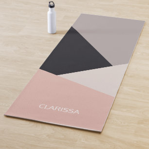 Tapis De Yoga Elégant bloc de couleur géométrique moderne et élé