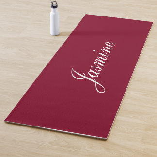 Tapis De Yoga Elégant Bourgogne Nom personnalisé Yoga Mat