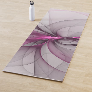Tapis De Yoga Elégant Chaos Moderne Abstrait rose Fractal Art