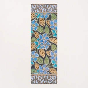 Tapis De Yoga Élégant Fleur Bleu Périwinkle Floral Classic