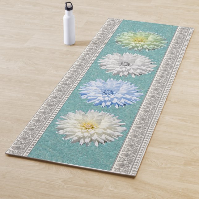 Tapis De Yoga Élégant floral coloré (En situation)