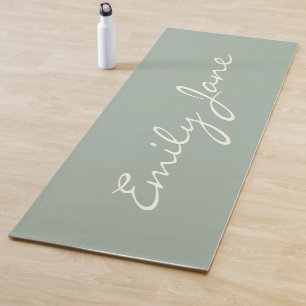 Tapis De Yoga Élégant format Dusty Nom de script manuscrit perso