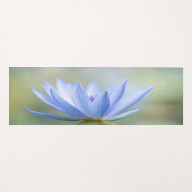 Tapis De Yoga Elégant Lotus Bleu (Devant (Horizontal))