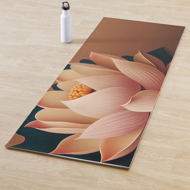 Tapis De Yoga Élégant Lotus Brun (En situation)
