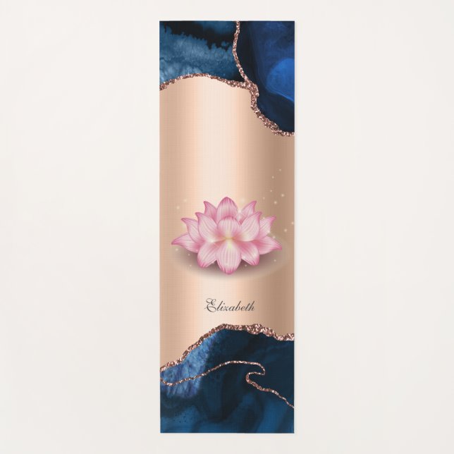 Tapis De Yoga Élégant Lotus Marble Agate Yoga (Devant)