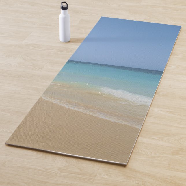 Tapis De Yoga Elégant Modèle de sable tendance Blue Sea (En situation)