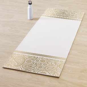 Tapis De Yoga Élégant motif en cachemire or