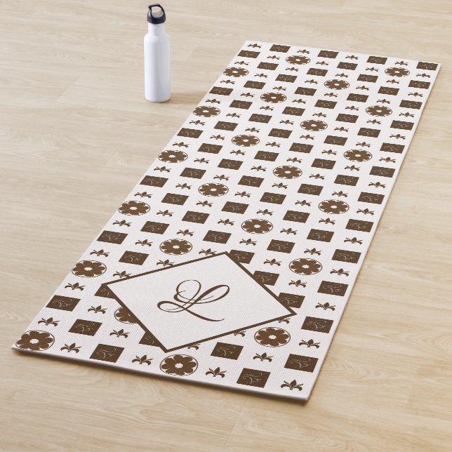 Tapis De Yoga Élégant Motif Monogram Yoga Mat (En situation)