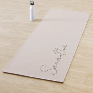 Tapis De Yoga Élégant Nom Personnalisé Beige clair