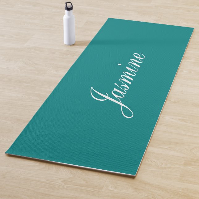 Tapis De Yoga Élégant nom Turquoise personnalisé Yoga Mat (En situation)