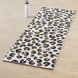 Tapis De Yoga Élégant Parties scintillant d'or Motif Leopard