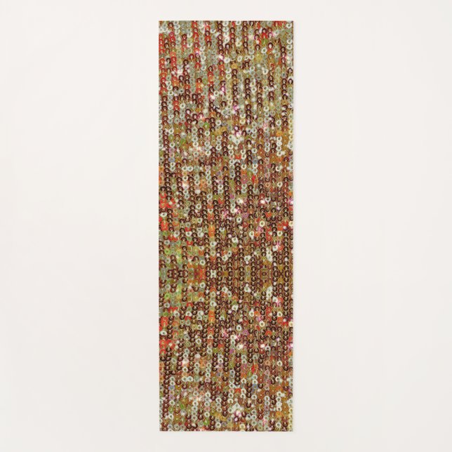 Tapis De Yoga Élégant parties scintillant or scintillant motif d (Devant)