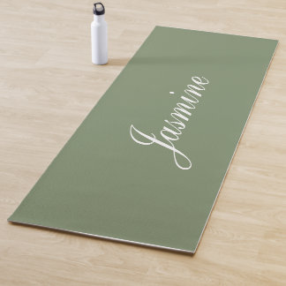 Tapis De Yoga Elégant Sage Green Nom personnalisé Yoga Mat