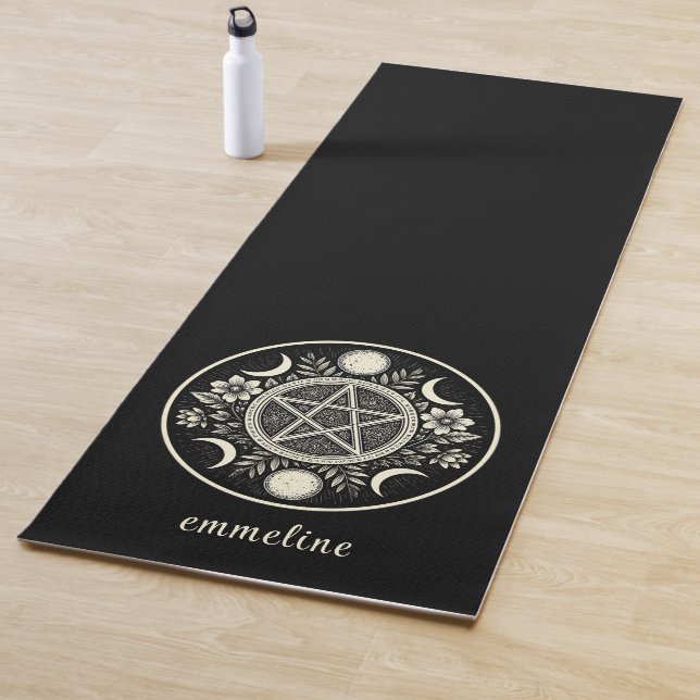 Tapis De Yoga Elégant Soleil Céleste Lune Personnalisée (En situation)