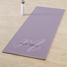 Élégant violet foncé Script Monogramme et nom