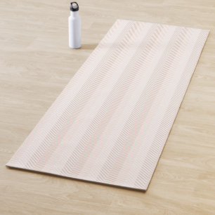 Tapis De Yoga Elégante Crème Herringbone Zig Zag