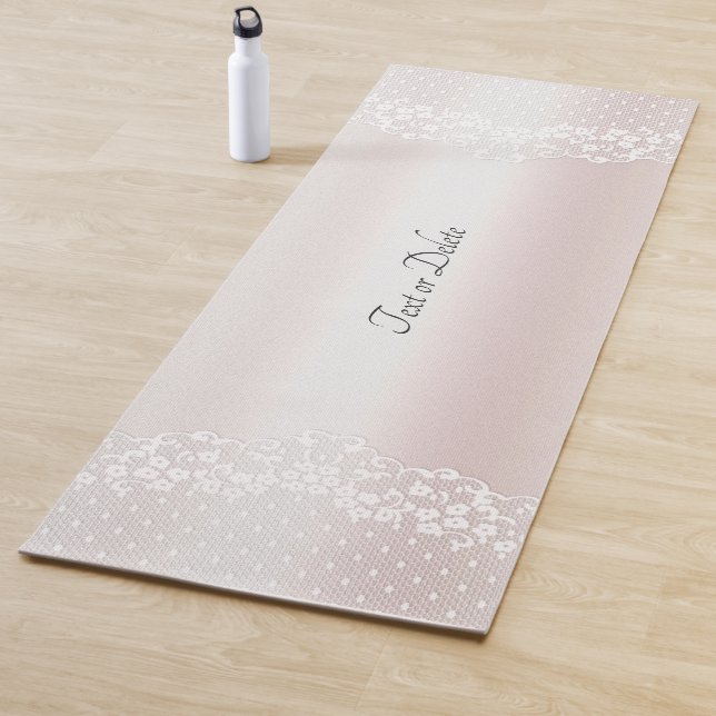 Tapis De Yoga Elégante dentelle blanche florale Yoga Mat (En situation)
