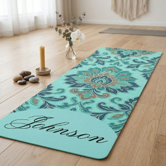 Tapis De Yoga Élégants Damasks Mandala Zen Géométrie Sacrée Sarc