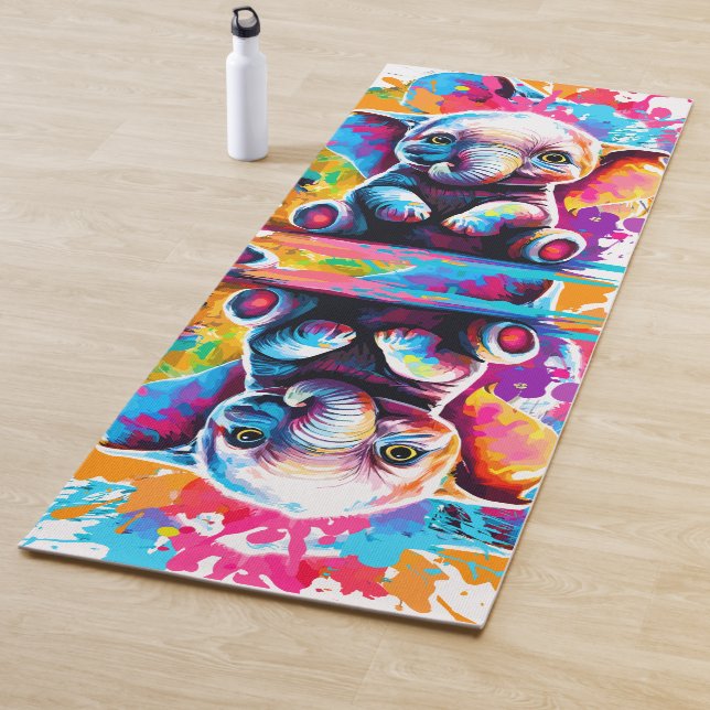 Tapis De Yoga Eléphant Bébé mignon - Eléphant Yoga Mats (En situation)