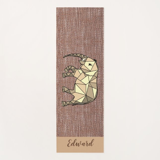 Tapis De Yoga Eléphant Brown noir confortable pour lui (Devant)