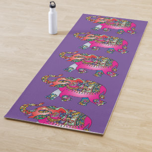 TAPIS DE YOGA ELEPHANT INDIA ART REVERSIBLE YOGA MATS