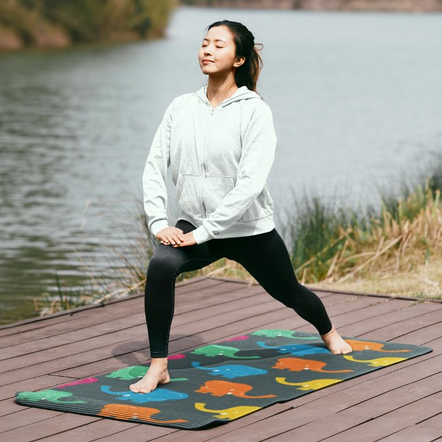 Tapis De Yoga éléphants colorés (Créateur téléchargé)