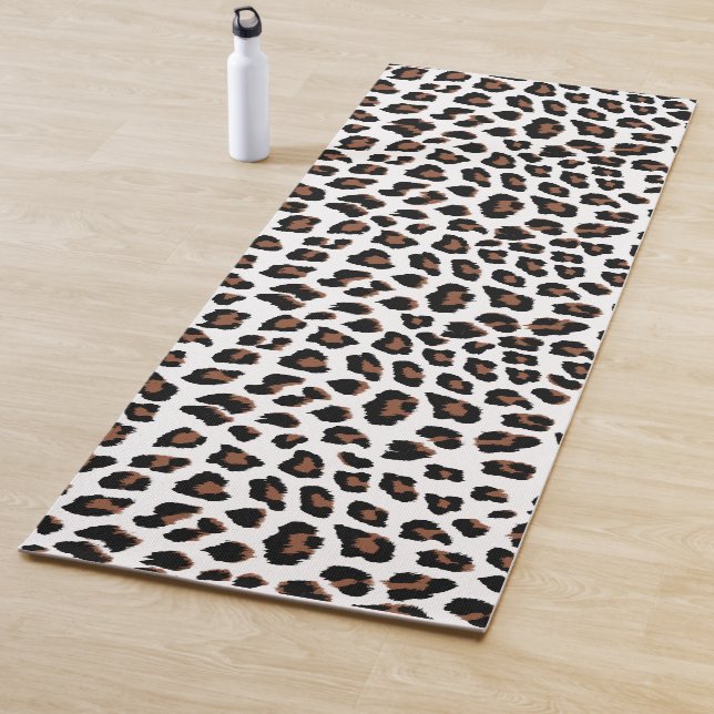Tapis De Yoga Empreinte de léopard blanc (En situation)