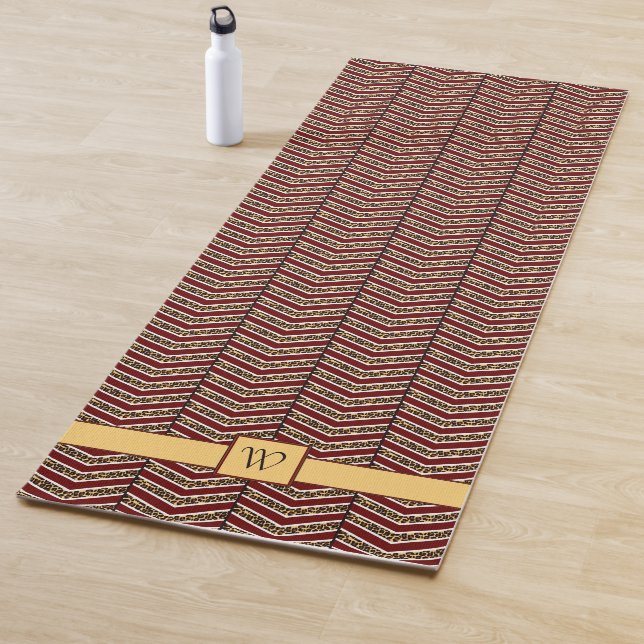 Tapis De Yoga Empreinte de léopard Chevron Yoga Mat (En situation)