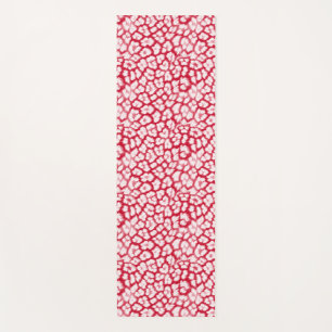 Tapis De Yoga Empreinte de léopard rouge et blanc