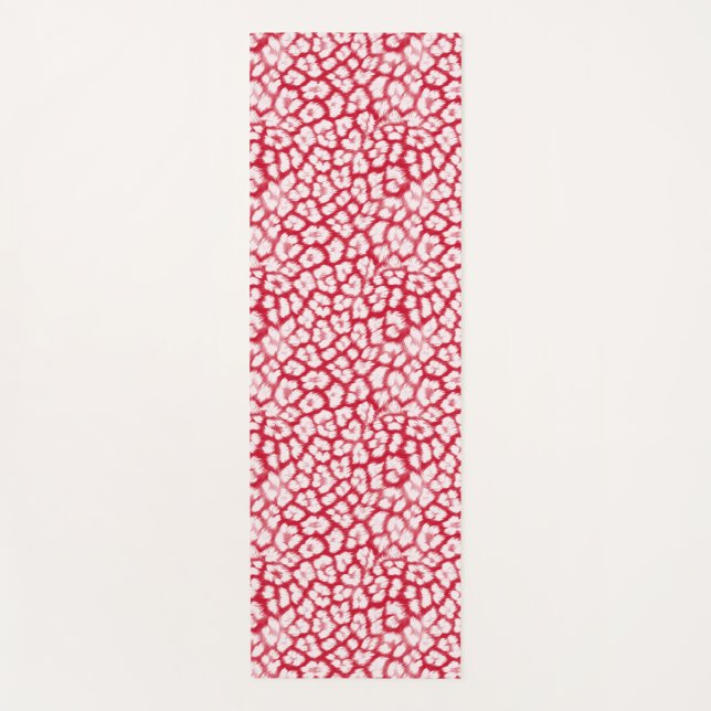 Tapis De Yoga Empreinte de léopard rouge et blanc (Devant)