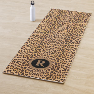 Tapis De Yoga empreinte de léopard sauvage chic monogrammed