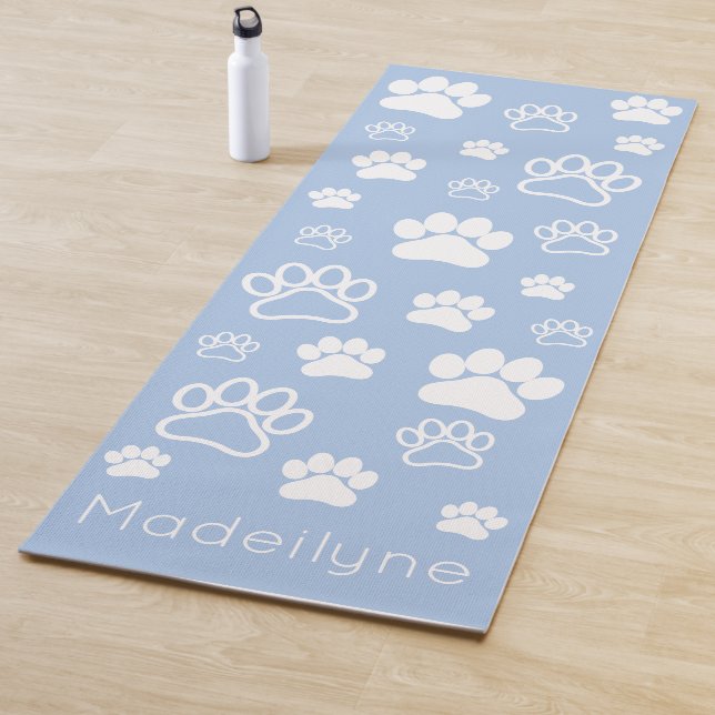 Tapis De Yoga Empreinte de patte Doga-Moderne-Calme Bleu Yoga Ma (En situation)