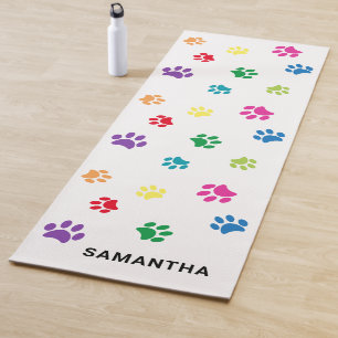 Tapis De Yoga Empreintes de Patte Colorées et Mignonnes Personna