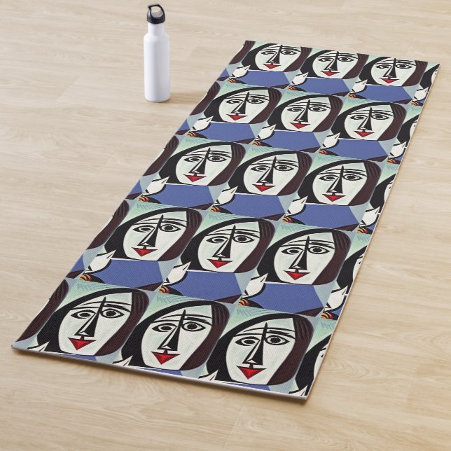 Tapis de yoga en art abstrait (En situation)