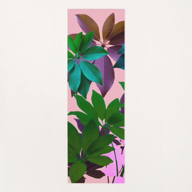 Tapis de yoga en art aux feuilles vertes (Devant)