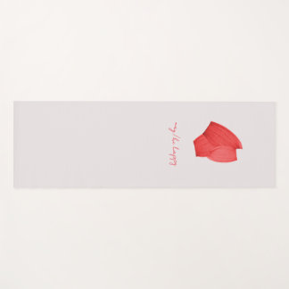 Tapis de yoga en forme rouge avec affirmation