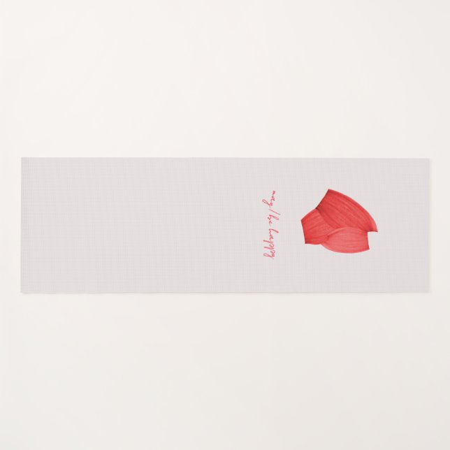 Tapis de yoga en forme rouge avec affirmation (Devant (Horizontal))