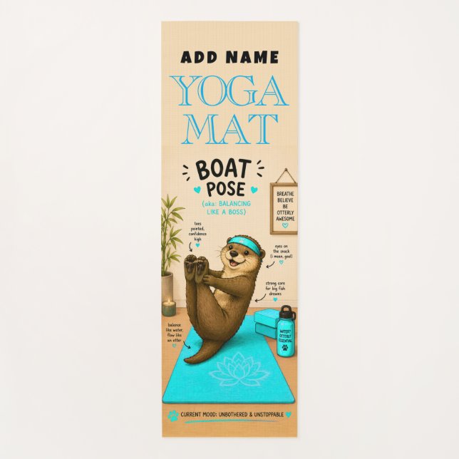 Tapis de yoga en pose de bateau tout à fait relaxa (Devant)