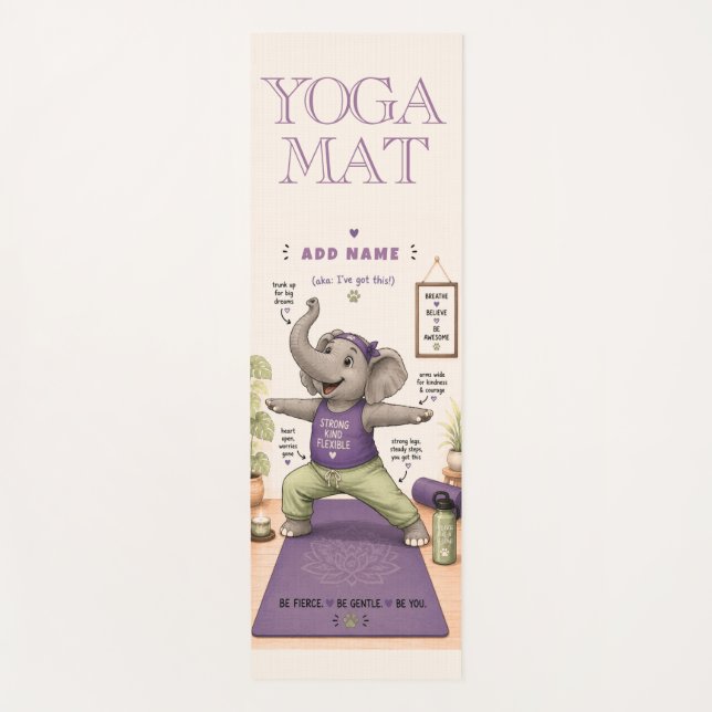 Tapis de yoga en pose de guerrier éléphant de forc (Devant)
