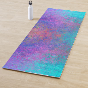 Tapis De Yoga Encre d'alcool arc-en-ciel, Abstrait coloré