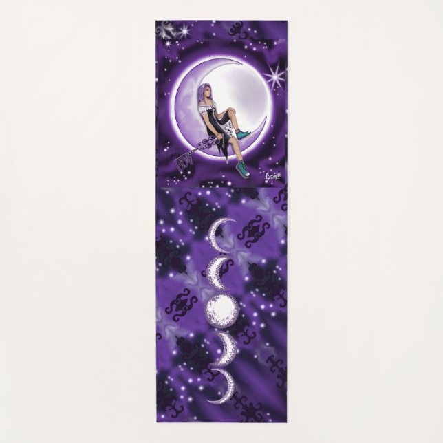 Tapis De Yoga Enfant de lune violette (Devant)