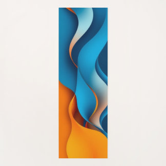 Tapis De Yoga Entrelacement des vagues orange et bleue