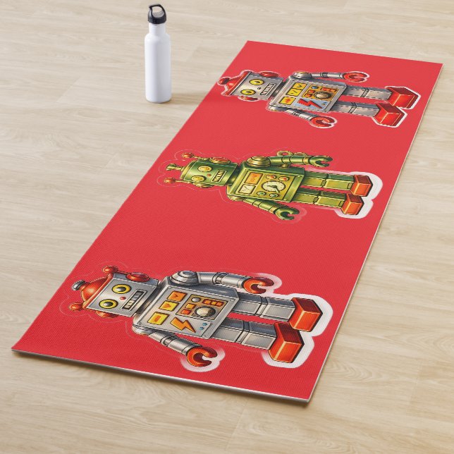 Tapis De Yoga Équipe de robots rétro prémier (En situation)