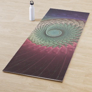 Tapis De Yoga Escargot Abstrait coloré Art moderne fractal