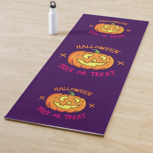 Tapis De Yoga Étiquette de citrouille d'Halloween Trick or Treat