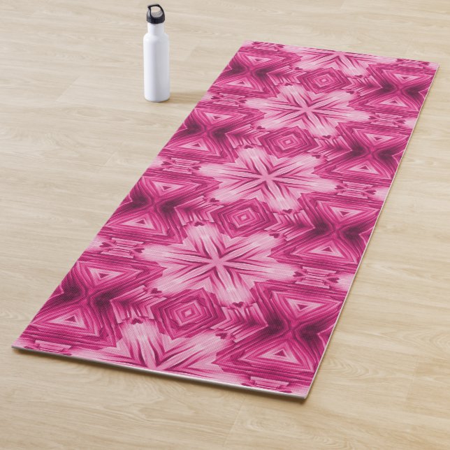Tapis De Yoga Étoile Rose Abstraite (En situation)