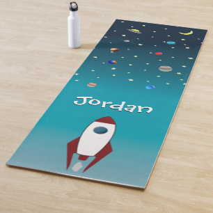 Tapis De Yoga Etoiles personnalisées Rocket Planètes Espace exté